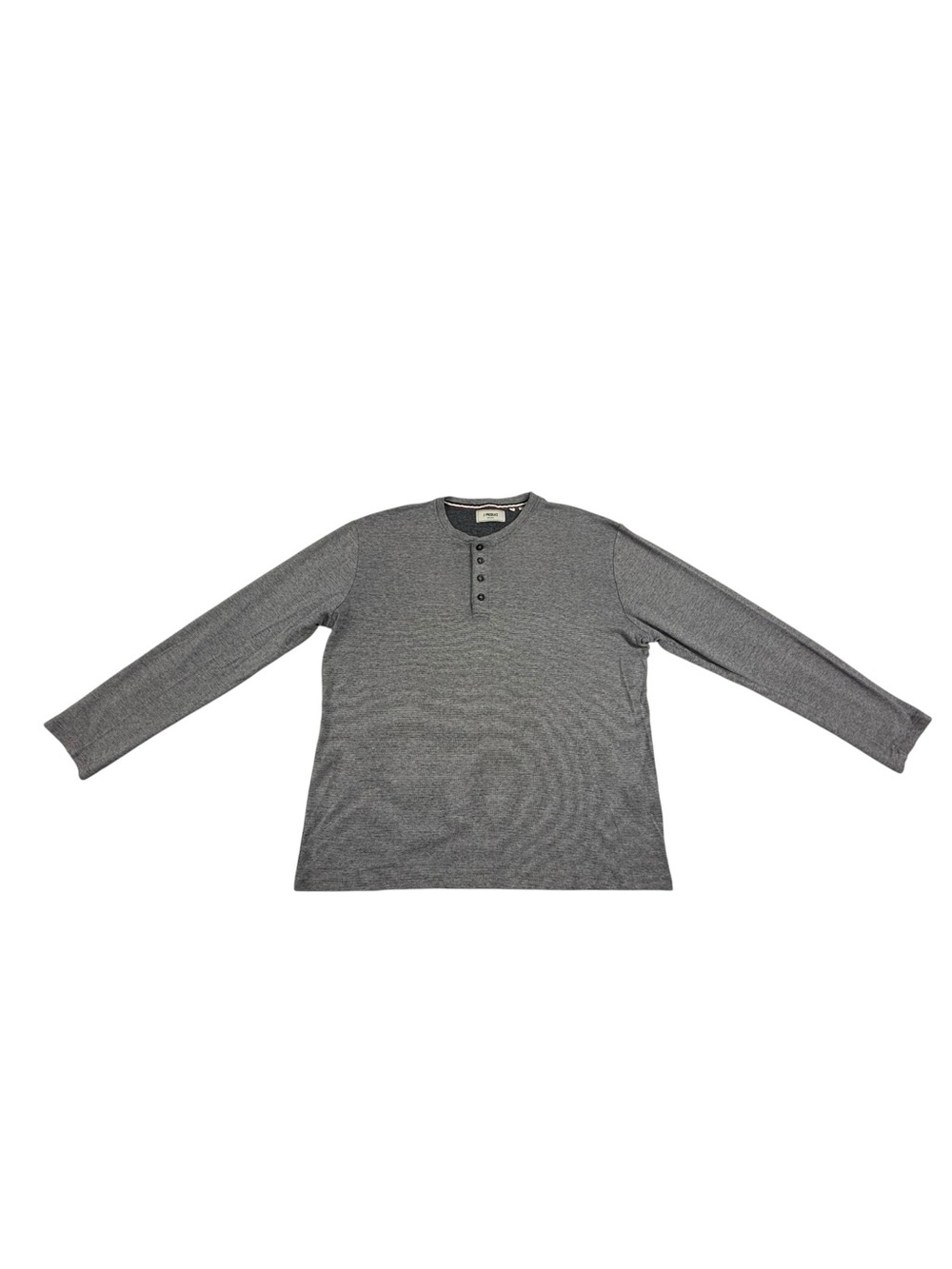 Produkt Grey Knit Striped Henley Shirt Mens XL Long Sleeve 100% Cotton Textured